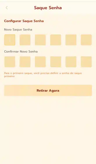 Crie uma senha de segurança para as suas movimentações
